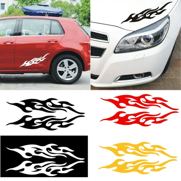 SPRING PARK 1 Pair Fire Flame Car Window Body Bumper Motorcycle Laptop Decal Sticker Decor