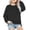 Black, variant on Girls Crewneck Sweatshirt Long Sleeve Pullover Tops Drop Shoulder Side Split Sweatshirts