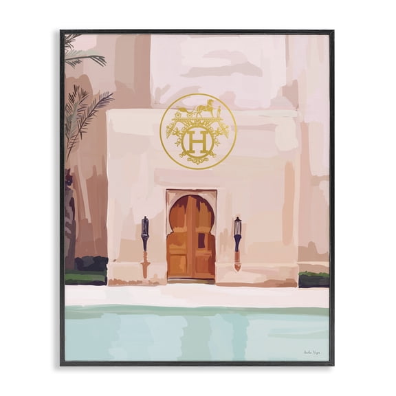 Stupell Industries Southwestern Glam Poolside Villa Scene Black Framed Giclee Art, 11 x 14, by Amelia Noyes