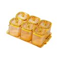 thumbnail image 4 of Candy Nuts Plato con tapa de nueces de boda Placa Contenedor de almacenamiento de alimentos Dividido Platy Nuts Bande Ámbar 6 cuadrículas, 4 of 8