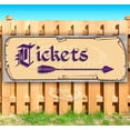 thumbnail image 1 of Tickets Right Purple Text 13 oz Vinyl Banner With Metal Grommets, 1 of 4