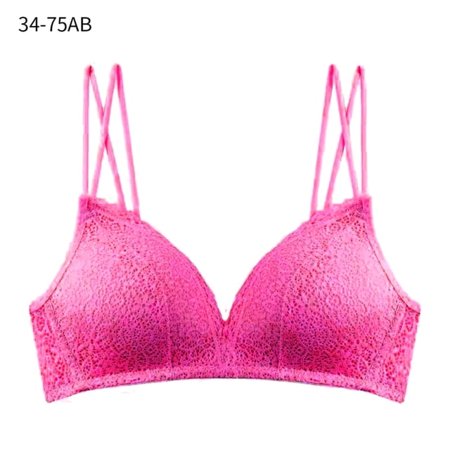 Sujetador de mujer Hollow Sexy Bralette Ropa interior inalámbrica transpirable, Rojo, 34 / 75AB Sweethay AP001128-06