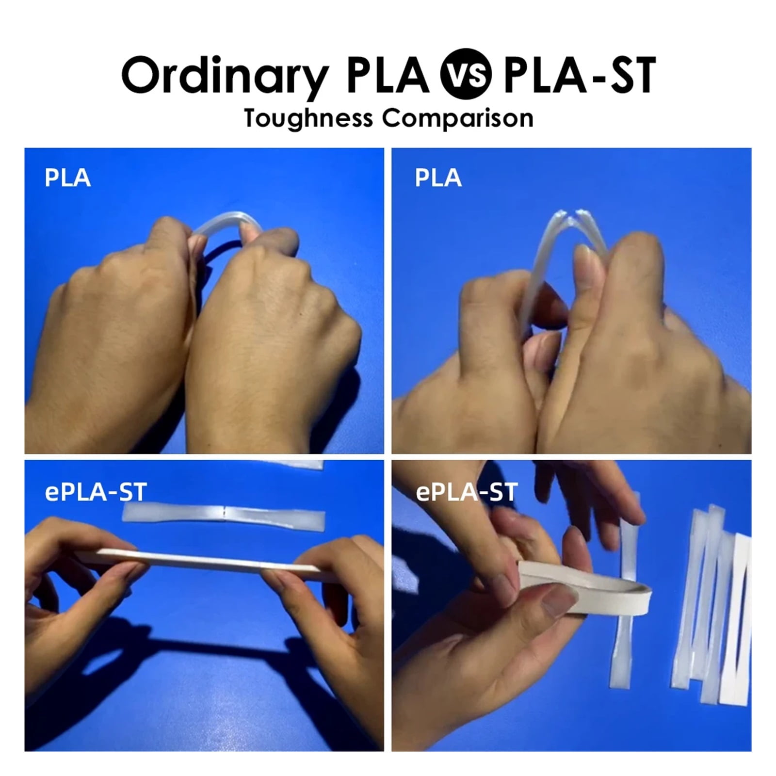 Super Tough PLA Filament, 1.75MM 3D Printer Filament 1KG (2.2 LBS) Spool, PLA-ST FDM 3D Printing Materials For 3D Printers ,Smooth and Stable