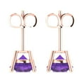 thumbnail image 4 of Clara Pucci 3Ct Natural Amethyst Round Cut VVS1 Push Back Stud 18k Solid hypoallergenic Gold Designer Earrings For February, 4 of 7