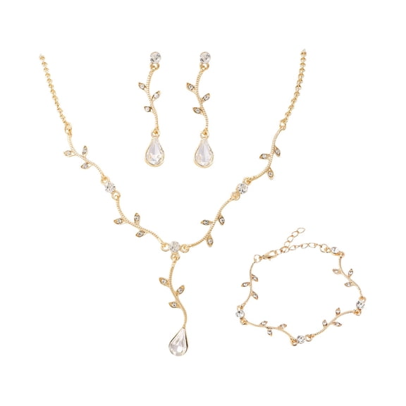 Cheapark Valentines Day Jewelry Set Necklace & Bracelet & Earrings Romantic Gift Gift Set for Her Sparkling Cubic Zirconia Heart Pr esent