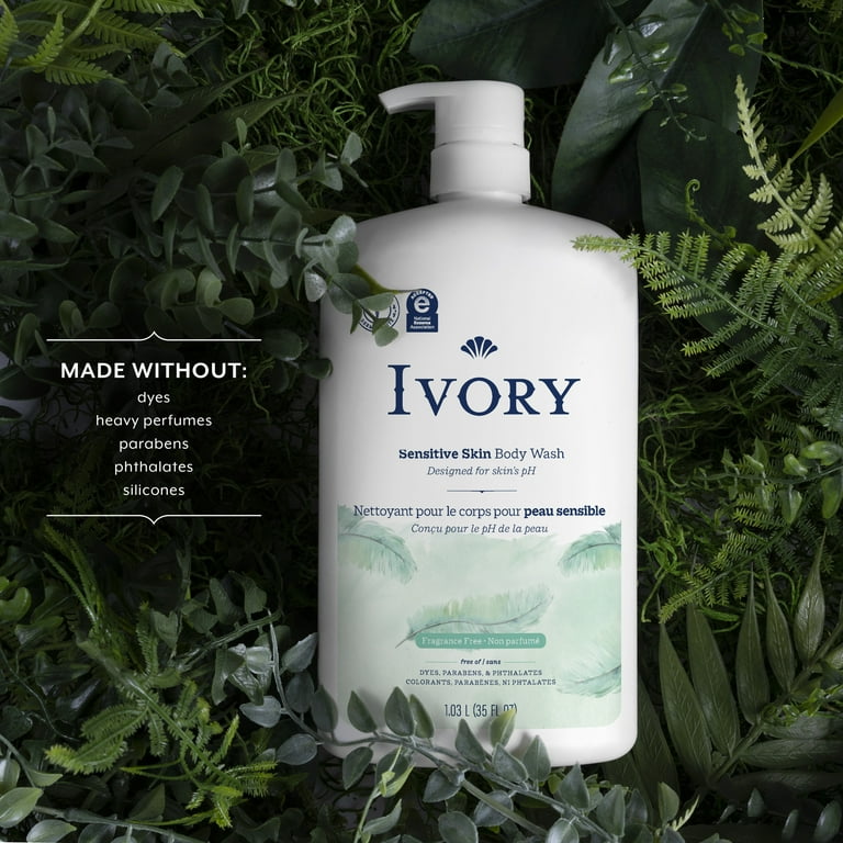 Ivory Mild and Gentle Fragrance-Free Body Wash for Sensitive Skin