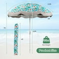 thumbnail image 3 of Gymax 6.5 FT Beach Umbrella w/ Fringe Tassel Umbrella w/ Push Button Tilt Sand Anchor Green, 3 of 10