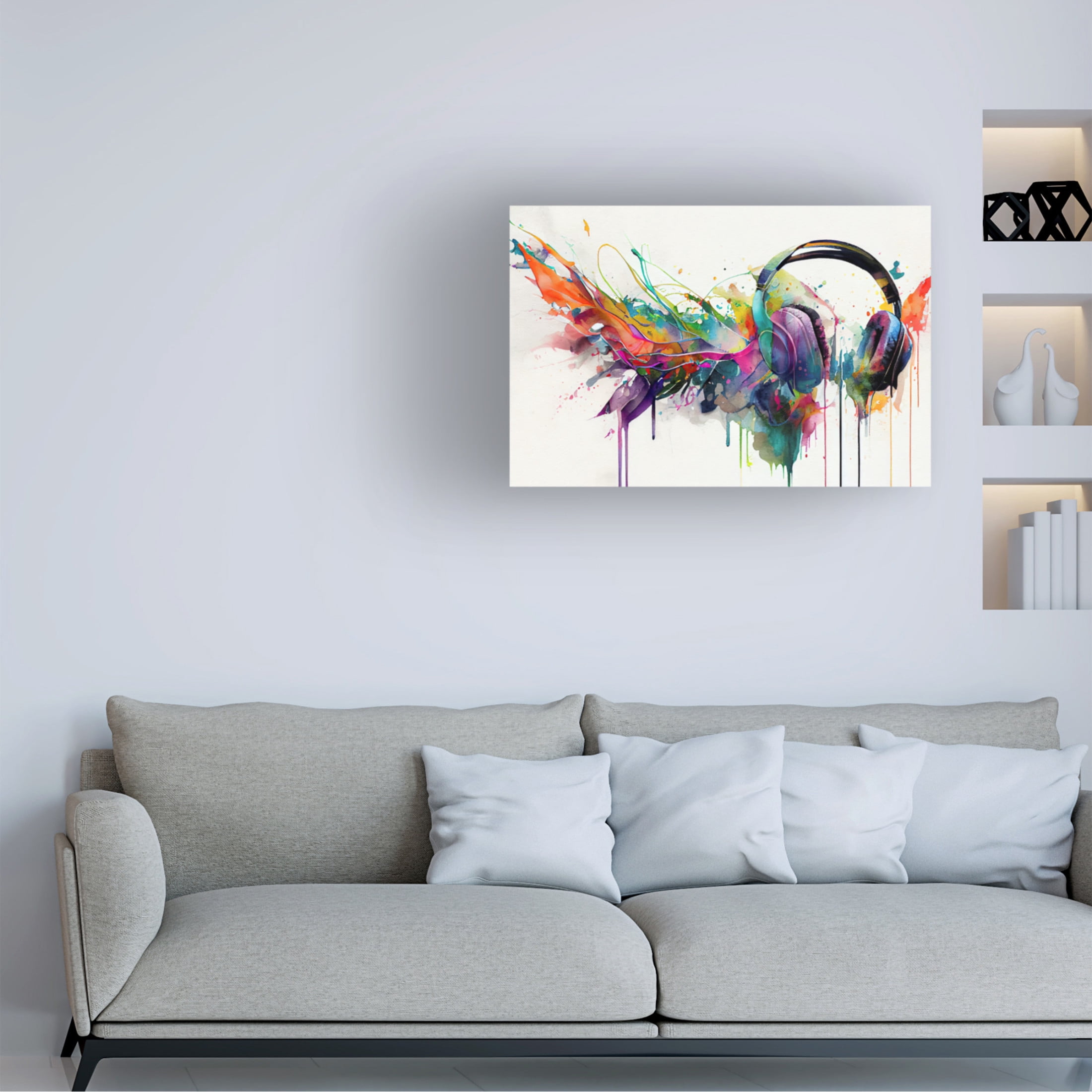 Canvas Wall Art - Sasha 'Tunes' Wall Art for Living Room, Bedroom, or Office Décor by Trademark Fine Art - 24 x 16 Inches