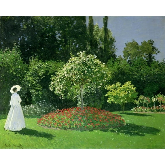 Monet "Jeanne Marie Lecadre in the Garden" (1866) Glossy Poster