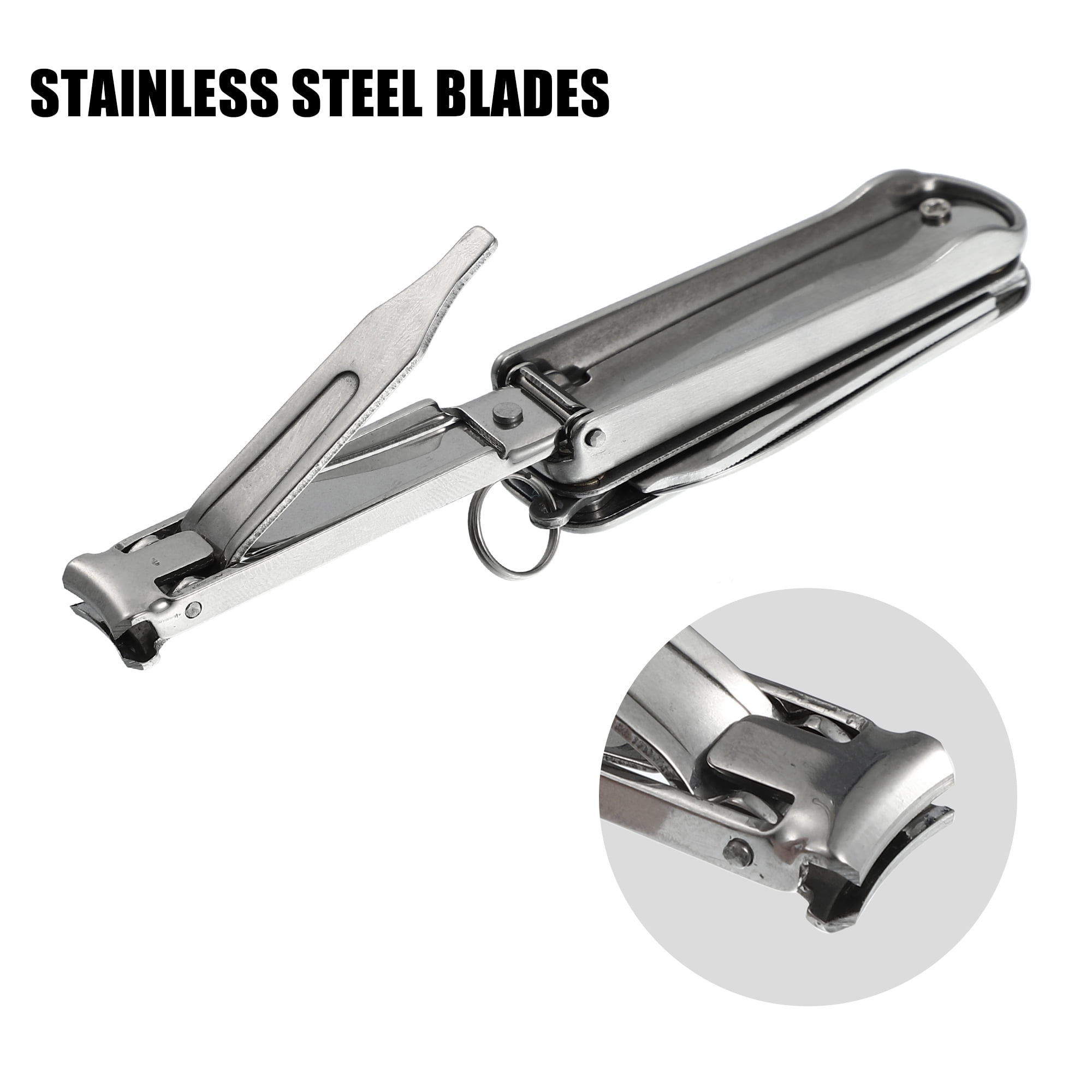 Unique Bargains 1 Pcs Stainless Steel Nail Clippers for Men and Women Silver Tone