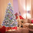 thumbnail image 2 of Gymax 7 FT Pre-Lit Artificial Christmas Tree Snow Flocked Full Tree w/ 1164 Lush Branch Tips, 2 of 10