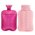 thumbnail image 1 of Bolsa de agua caliente samply de 2 L con funda tejida rosa, 1 of 7