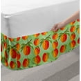 thumbnail image 2 of Peach Bed Skirt, Botanical Organic Garden Delicacies Mellow Orange Nectarines with Leaves, Elastic Bedskirt Dust Ruffle Wrap Around for Bedding Decor, 4 Sizes, Green Orange Vermilion, by Ambesonne, 2 of 2