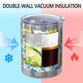 thumbnail image 2 of 12oz Tumblers Yellow Lemon Fruit Patterns Blue White Vacuum Insulated Stainless Steel Travel Tumbler Cups Mug with Lid and Straw for Beer,Coffee,Beverages with Cleaning Brush for Cold Hot Drinks, 2 of 5