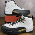 thumbnail image 2 of Ni - ke Jordan 12 Royalty Taxi Size 9.5 CT8013-170 White Black Gold Men’s Shoes OG Rare, 2 of 5
