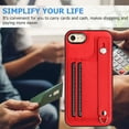 thumbnail image 5 of Nalacover Wallet Case for iPhone 7/iPhone 8/iPhone SE 2020/iPhone SE 2022, Business PU Leather Unique Design Wristband Kickstand Credit Card Holder Slots Shockproof Scratch Resistant Phone Case,Red, 5 of 6