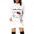 thumbnail image 4 of Vestido con capucha de HELLO KITTY para mujer, vestido ajustado a la moda para otoño, vestido informal con capucha y bolsillos, minivestido, 4 of 5