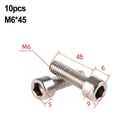 

Ruibeauty Cylindrical Head Screws M6 Stainless Steel Hex Socket Cylinder Screws Din912 A2