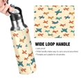 thumbnail image 4 of Yayeee 33oz Insulated Water Bottle Double Wall Stainless Steel with Flip Straw Lid, Brown Cartoon Planes Pattern, 4 of 7