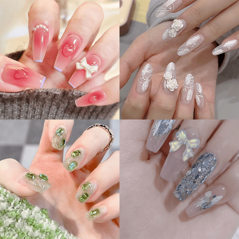 Nail Charms,3D Flowers for Nails,3D Nail Flowers with for Acrylic Nails DIY  Jewelry Nail Design Accessories - style 10