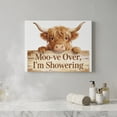 thumbnail image 3 of Funny Highland Cow Bathroom Wall Art – Moo-ve Over I'm Showering Rustic Sign Canvas Print, Farmhouse Shower Decor, Solid Wood Framed Cow Pictures Wall Decor Ready to Hang, 3 of 7