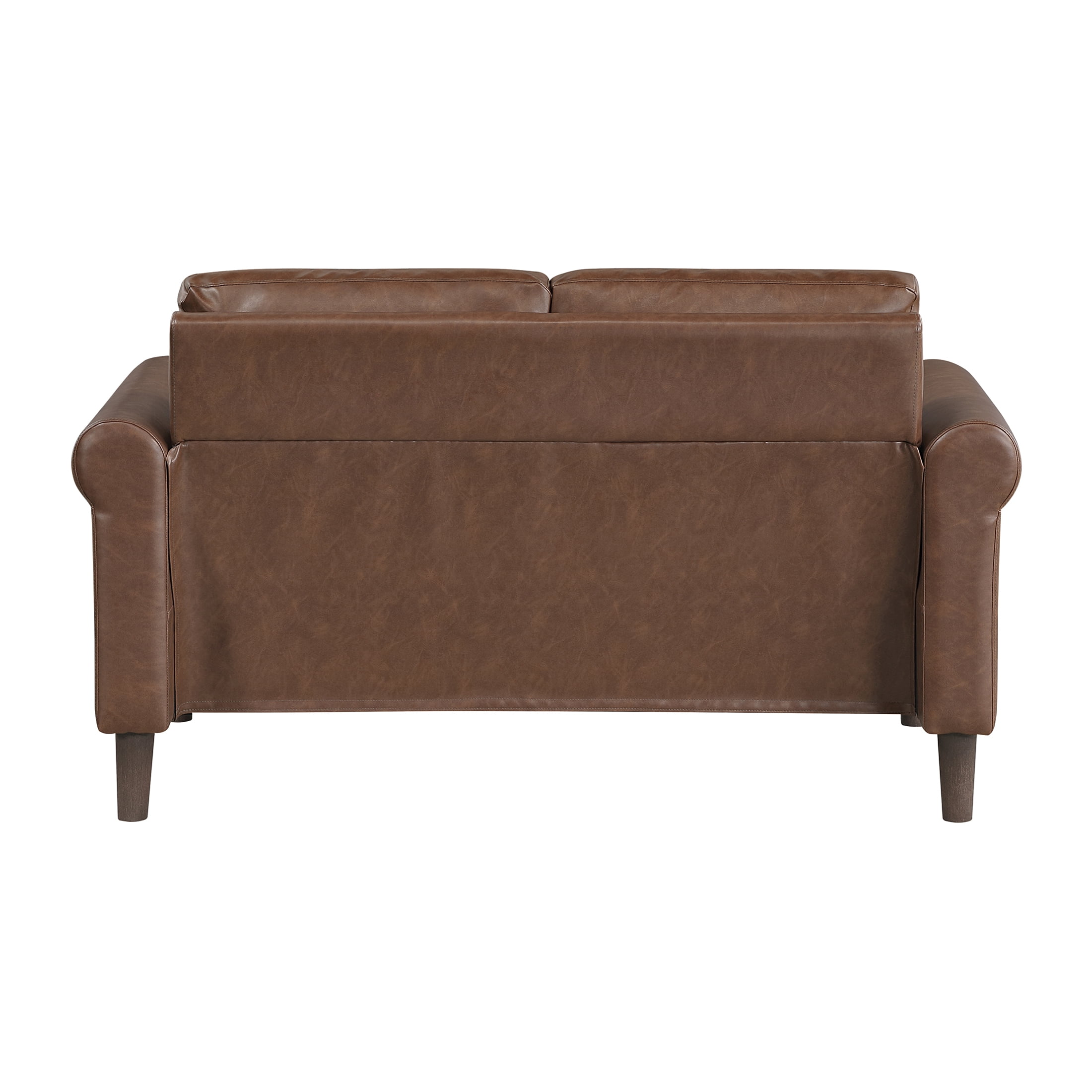 OakvillePark Marlinth Faux Leather Loveseat, Chocolate
