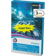 Xerox Legal Size Vitality Business 4200 Multipurpose Copy Laser Inkjet Printer Paper, 8 1/2 x 14 Inch, 20 lb Density, 92 Bright, Acid Free, 3 Ream Pack, 1500 Total Sheets (3R02051-3 Ream Multipack)