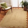 thumbnail image 1 of Shree Exports Hand Woven Farmhouse Jute Area Scalloped Rug (Natural, 6'x9' Feet), 1 of 5