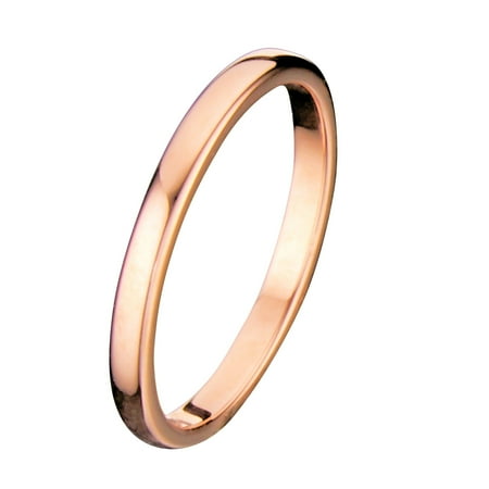 - 2mm Thin Rose Gold Plated Ring Tungsten Carbide Wedding Band