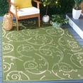thumbnail image 2 of Safavieh Courtyard Daniel Oriental Indoor/Outdoor Area Rug, Olive/Natural, 7'10" x 7'10" Square, 2 of 11