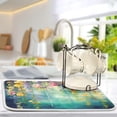 thumbnail image 5 of Dish Drying Mat Art Flower Painting Absorbent Dry Mats for Dishes Draining Pad for Kitchen Countertop 18" x 24", 5 of 7