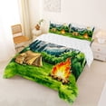 thumbnail image 2 of Catabedysis Watercolor Camping Full Size Comforter Sets,Mountain Tent Print Bedding Comforter Set For Boys,Multicolor,Reversible,3 Pieces,1 Comforter and 2 Pillowcases, 2 of 7