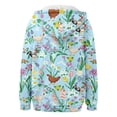 thumbnail image 4 of Floral Print Women's Hoodie Long Sleeve Zip Up Relax Fit Spring Fashion Sweatshirt Crewneck Loose Fit Pullover Tops, 4 of 5