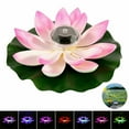 thumbnail image 1 of Lámpara solar impermeable con forma de flor de loto que cambia de color para decoración de piscinas, jardines y estanques al aire libre, 1 of 6