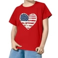 thumbnail image 2 of EnJoCho Girls 4th of July USA Shirt American Flag Patriotic T-Shirt Independence Day Outfit for Kids 5-14Years Boys Summer Shirts, 2 of 5
