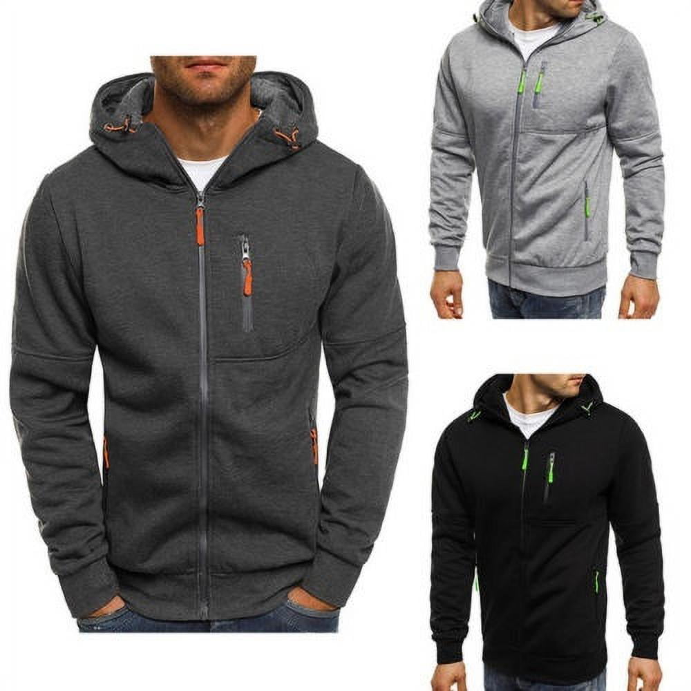 NEW Men´s Sport Slim Hoodie Warm Hooded Sweatshirt Coat Jacket Outwear ...
