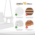 thumbnail image 3 of VINGLI 440 lbs Single Person Patio Porch Swing with Cup Holder & Adjustable Chains for Outdoors (Standard Pro, White), 3 of 7
