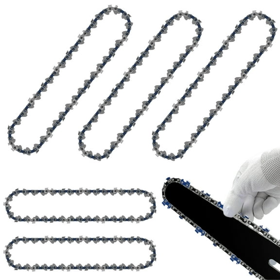 5 Pcs 6 Inch Chainsaw Chain Replacement, 1/4" LP Pitch ,37 Drive Links Replacement Chains for Cordless Electric Portable Mini Chainsaw, Low-Kickback Chainsaw Blade for Pruning and Wood Cutting