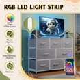 thumbnail image 4 of Led Dresser for Bedroom, TV Stand for Bedroom with LED Lights and Power Outlet, Wide Chest of Drawers for Hallway, 8 Fabric Drawers for Living Room and Entryway, 4 of 7