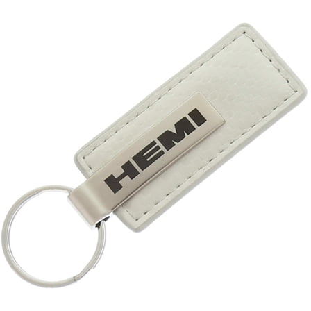AutoGold Chrysler Dodge Ram Hemi White CF Carbon Fiber Leather Key Chain Ring Tag Fob KC1557.HEM