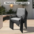thumbnail image 6 of Seizeen 7 Pieces Patio Dining Set, Outdoor Patio Furniture Set, Plastic-wood Table Top with Steel Frame, Dining Set w/Gray Textilene Chairs for Backyard, Garden and Poolside, 6 of 10