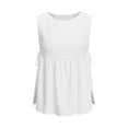 thumbnail image 4 of ATOYSOY Tied Side Peplum Tank Tops for Women Solid Color Sleeveless Loose Fitted Empire Soft Tank Tops Elegant Waist Summer Comfortable Casual Daily Tops, 4 of 7