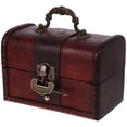 thumbnail image 1 of Cofre del tesoro antiguo, caja de madera para guardar joyas y juguetes, cofre pirata., 1 of 7