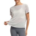 thumbnail image 4 of Womens Open Back Workout Top Twist Back Backless Athletic Shirt Breathable Summer Yoga Running Gym Activewear, 4 of 8