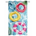 thumbnail image 2 of nqOlkjepod Outdoor Curtains for Patio Waterproof, Summer Blue Pool Outdoor Privacy Panels Grommet, Ocean Beach Swimming Ring Vintage Blackout Outside Curtains for Porch/Cabana 54"x95", 1 Panel, 2 of 8