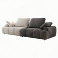 thumbnail image 4 of Modern 86.6″ Two-Seat Sofa in Beige with Grey Suede Fabric for Living Room, 4 of 12