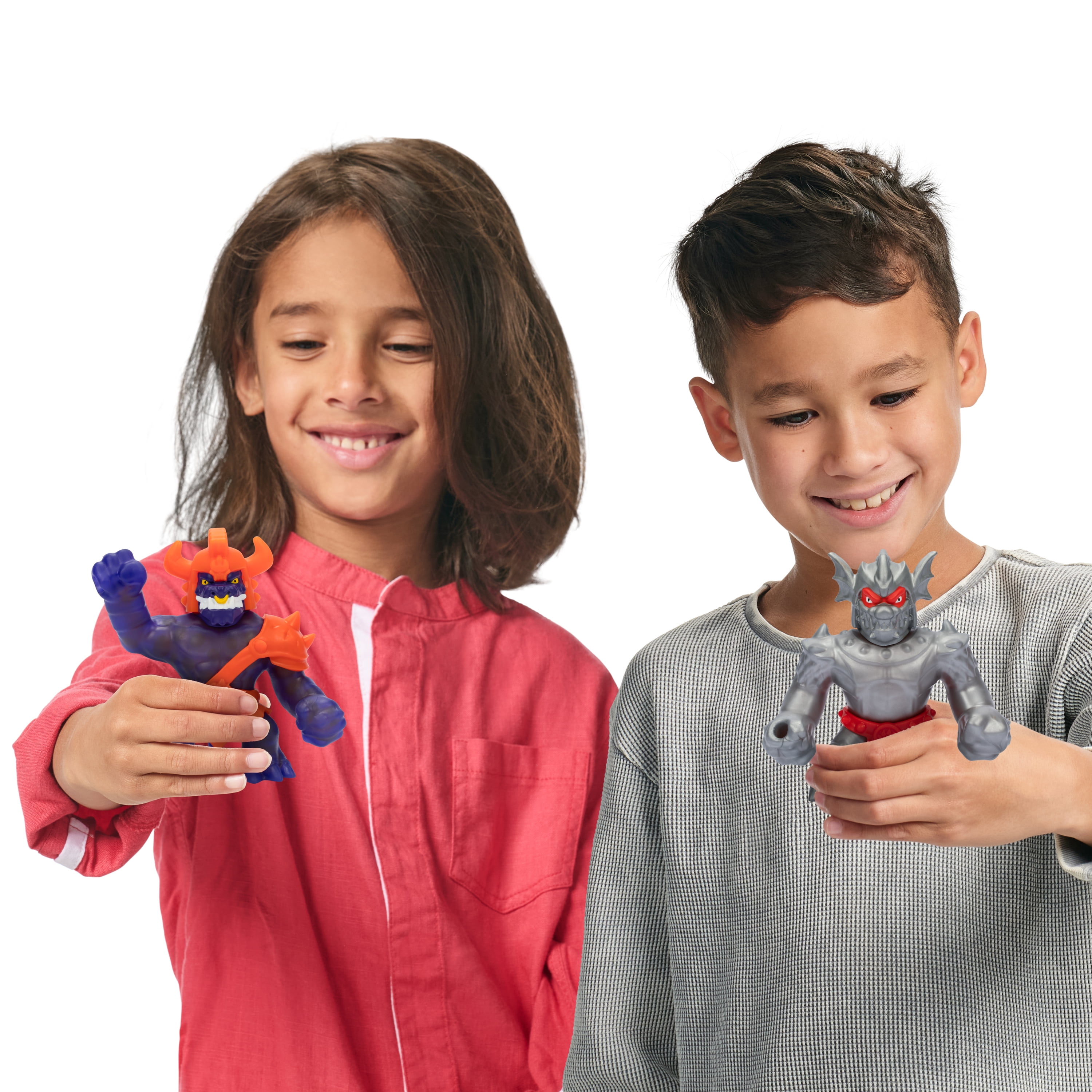 Heroes of Goo Jit Zu Stretch Strikers Stretchy Knight Rockjaw VS Squishy Tyro, Ages 4+