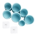 thumbnail image 1 of Caja de almacenamiento estante vertical de escritorio poroso unido multifuncional con 7 frascos para baño cocina estudio artículos pequeños azul, 1 of 5