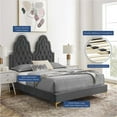 thumbnail image 4 of Tufted Platform Bed Frame, Twin Size, Velvet, Dark Grey Gray, Modern Contemporary Urban Design, Bedroom Master Guest Suite, 4 of 10