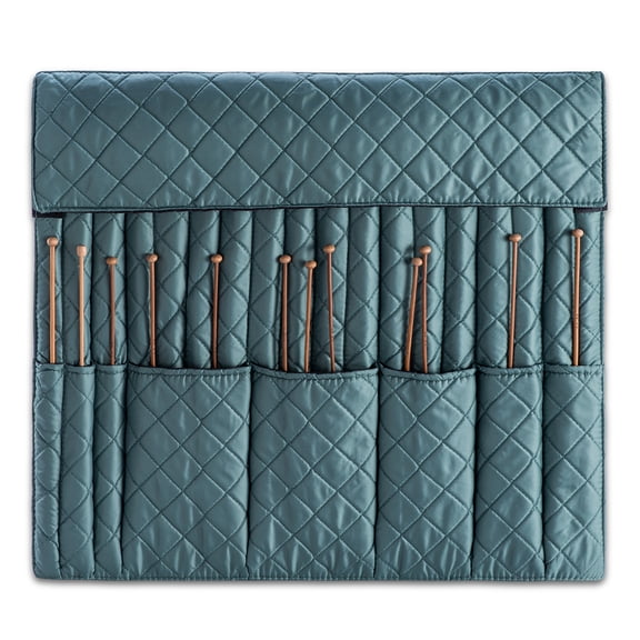 Denoa Knitting Needle Storag Case, Crochet Hook Folding Travel Organizer Teal